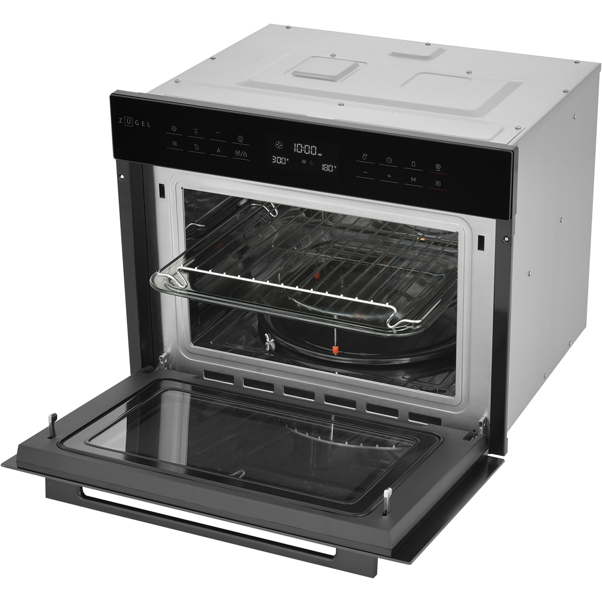 картинка Встраиваемый компактный духовой шкаф с СВЧ ZUGEL ZOE610B, черный