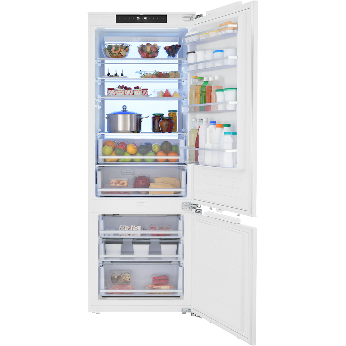 картинка Встраиваемый двухкамерный холодильник ZUGEL ZRI2070FNF (Full No Frost, Inverter)