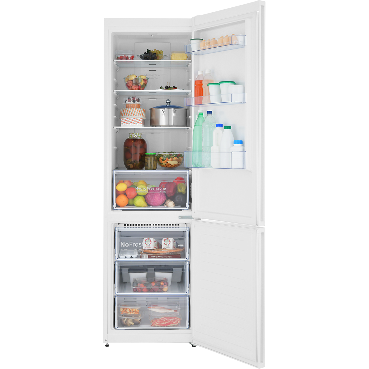 картинка Холодильник комбинированный ZUGEL ZRFB2BNFW, белый металл