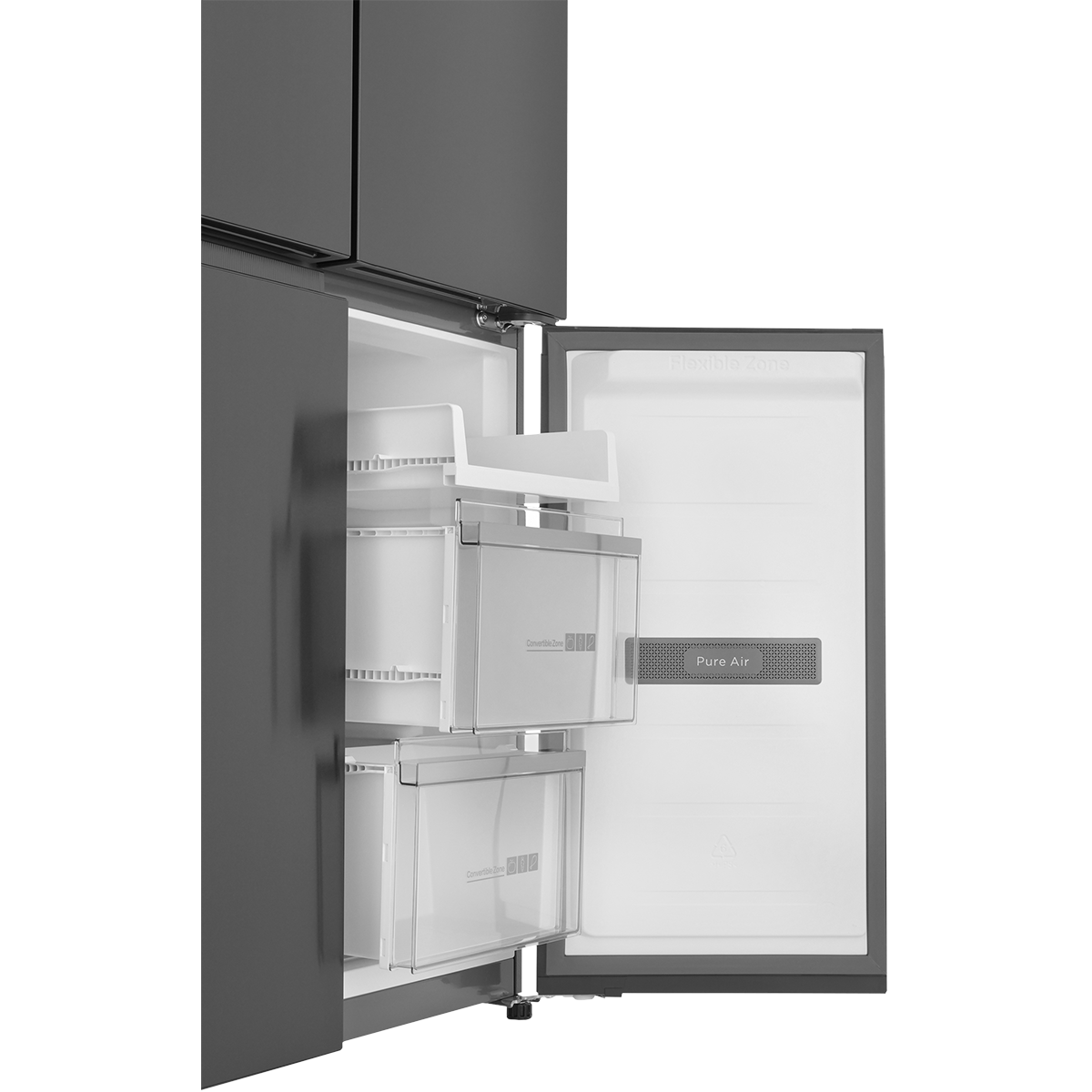 картинка Холодильник полувстраиваемый ZUGEL ZRCDI456XB, чёрная сталь