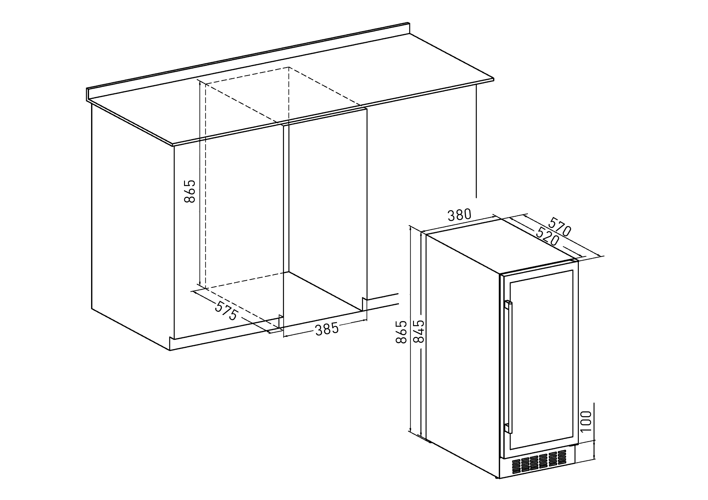 картинка Встраиваемый винный шкаф ZUGEL ZCWI310DB, Dual Zone