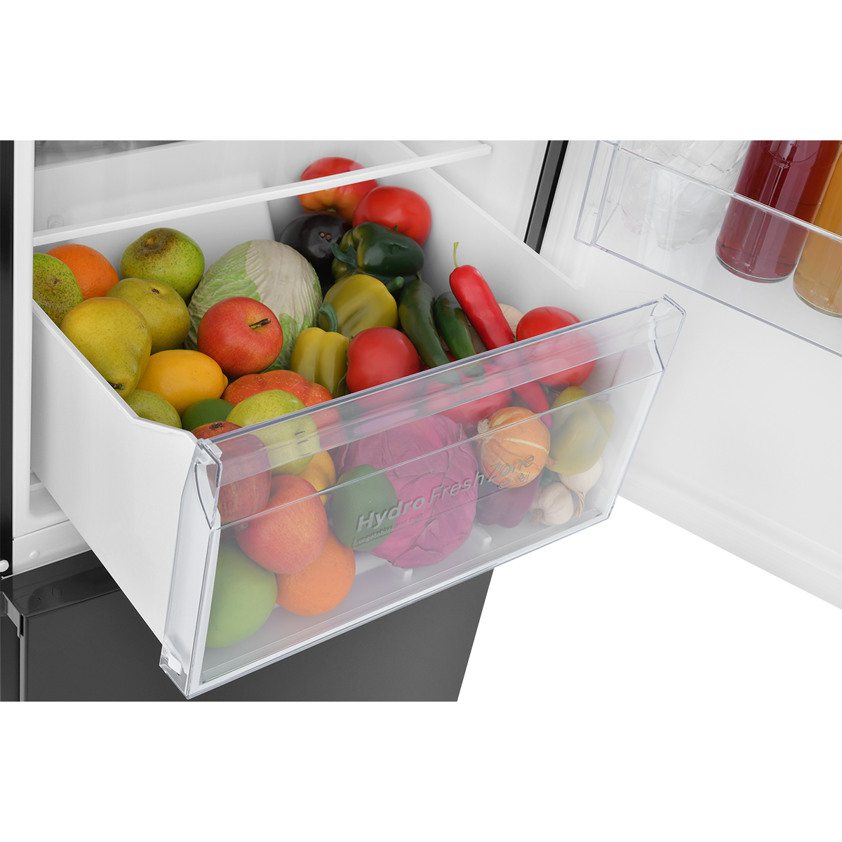 картинка Холодильник комбинированный ZUGEL ZRFB2BNFL, черный металл