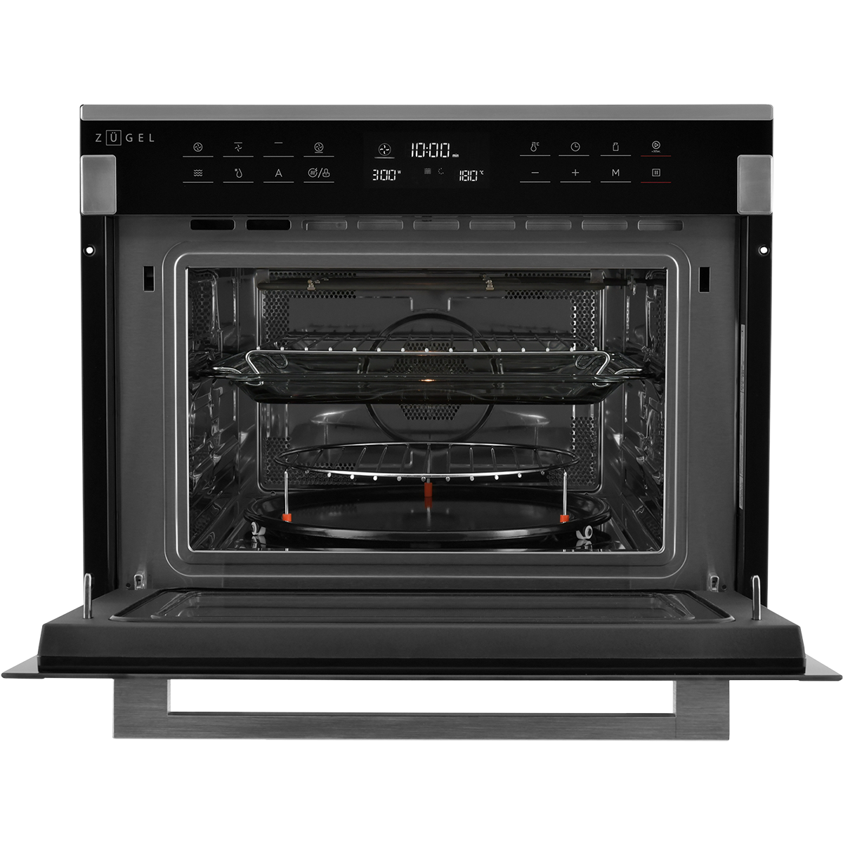 картинка Встраиваемый компактный духовой шкаф с СВЧ ZUGEL ZOE610X, нерж. сталь