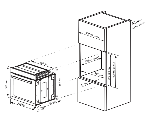 картинка Встраиваемый электрический духовой шкаф ZUGEL ZOE602W, белый