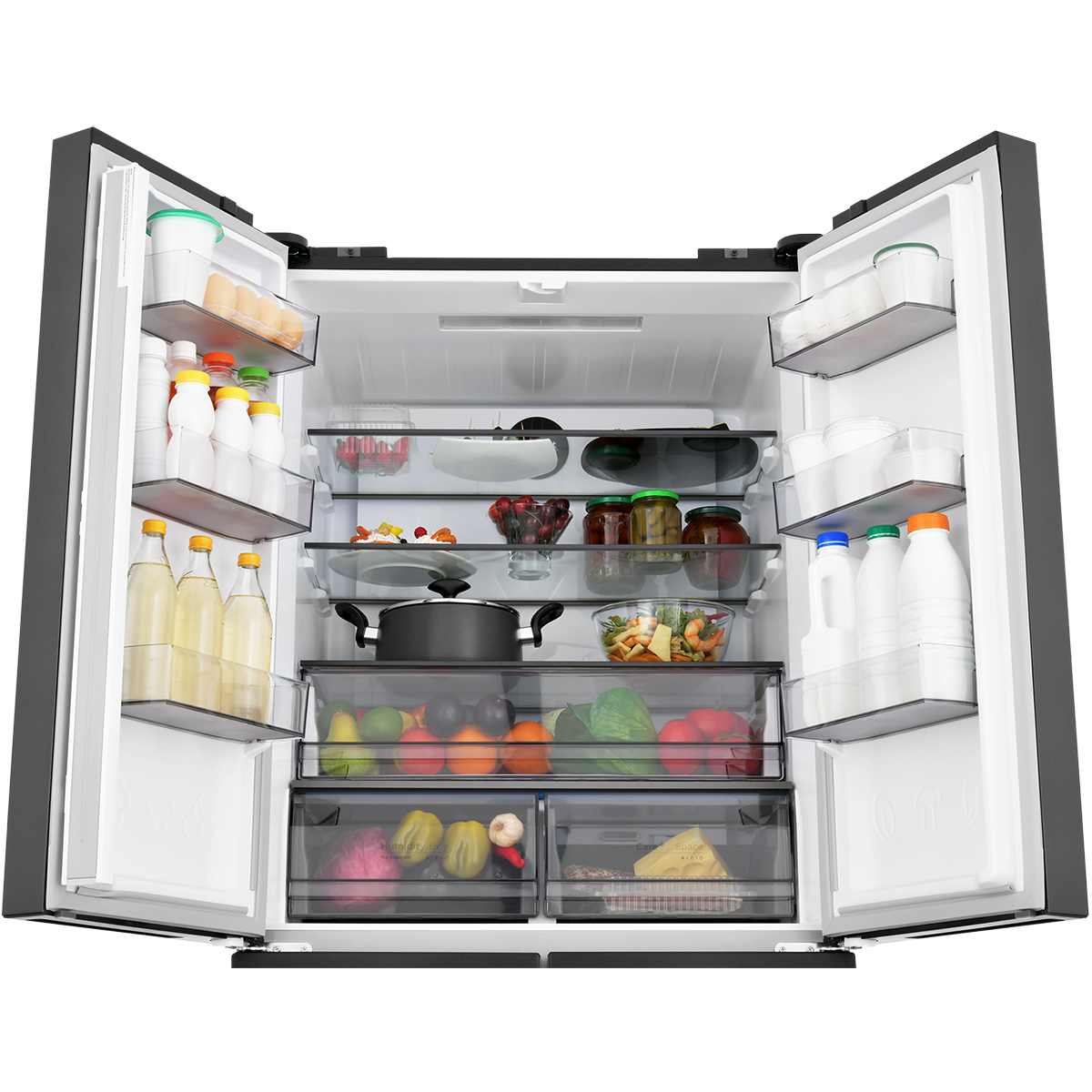 картинка Холодильник Cross Door ZUGEL ZRCD430B, чёрная сталь