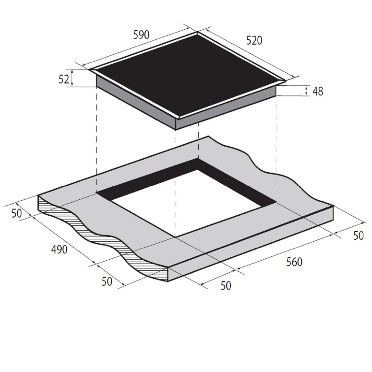 картинка Варочная панель стеклокерамическая ZUGEL ZEH602B, черная