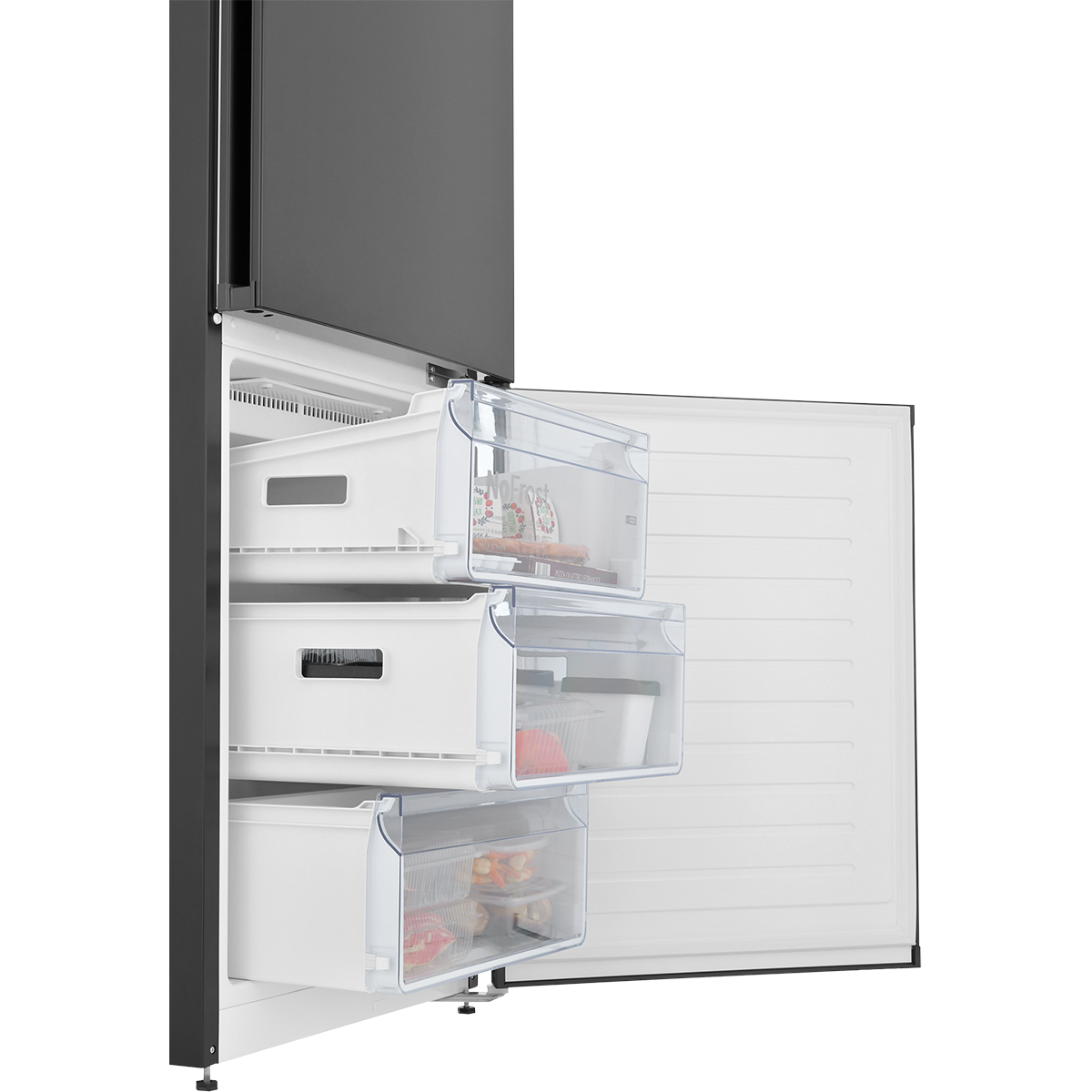 картинка Холодильник комбинированный ZUGEL ZRFB2BNFL, черный металл