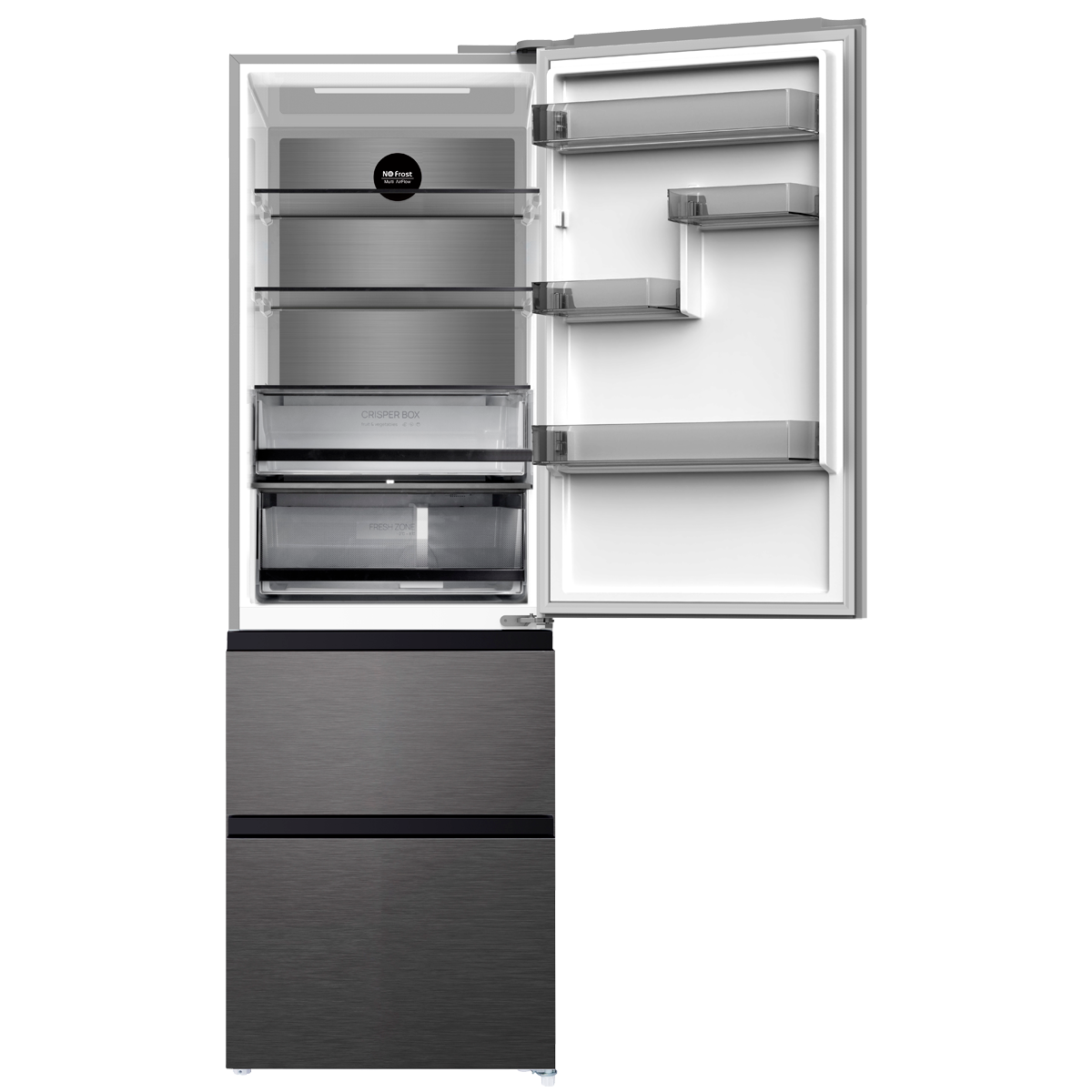 картинка Холодильник Italian Door ZUGEL ZRFD362B, черная сталь