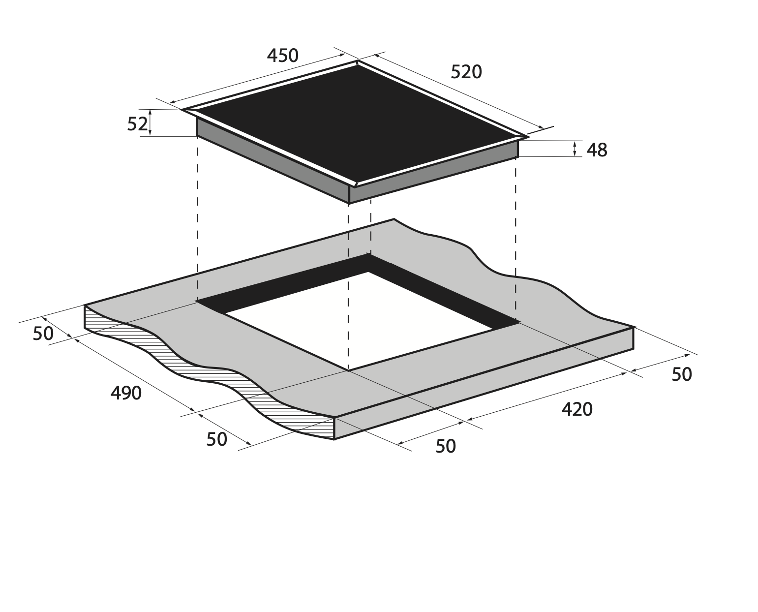 картинка Варочная панель стеклокерамическая ZUGEL ZEH451C, черная