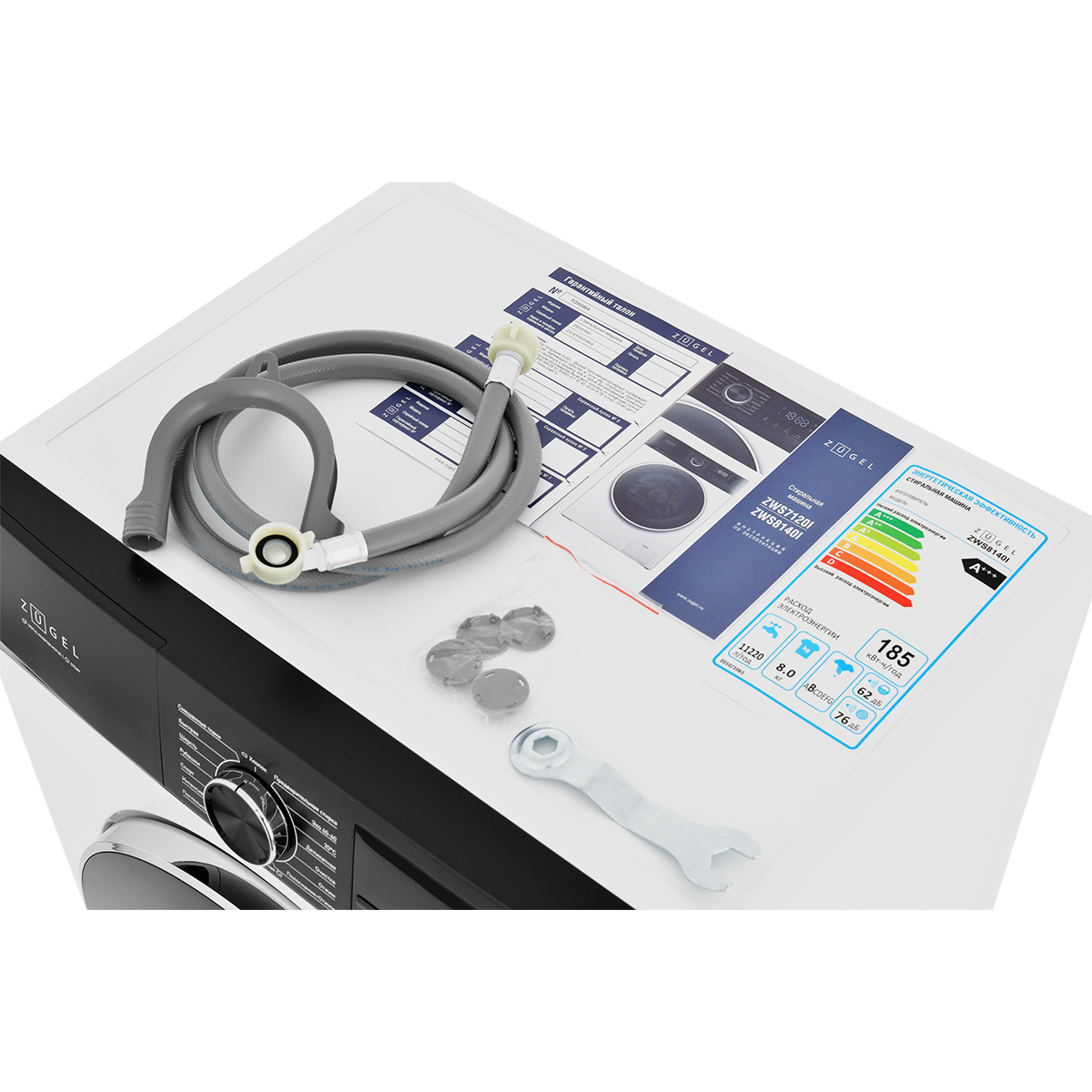 Стиральная машина узкая ZUGEL ZWS8140I Inverter Steam, белая