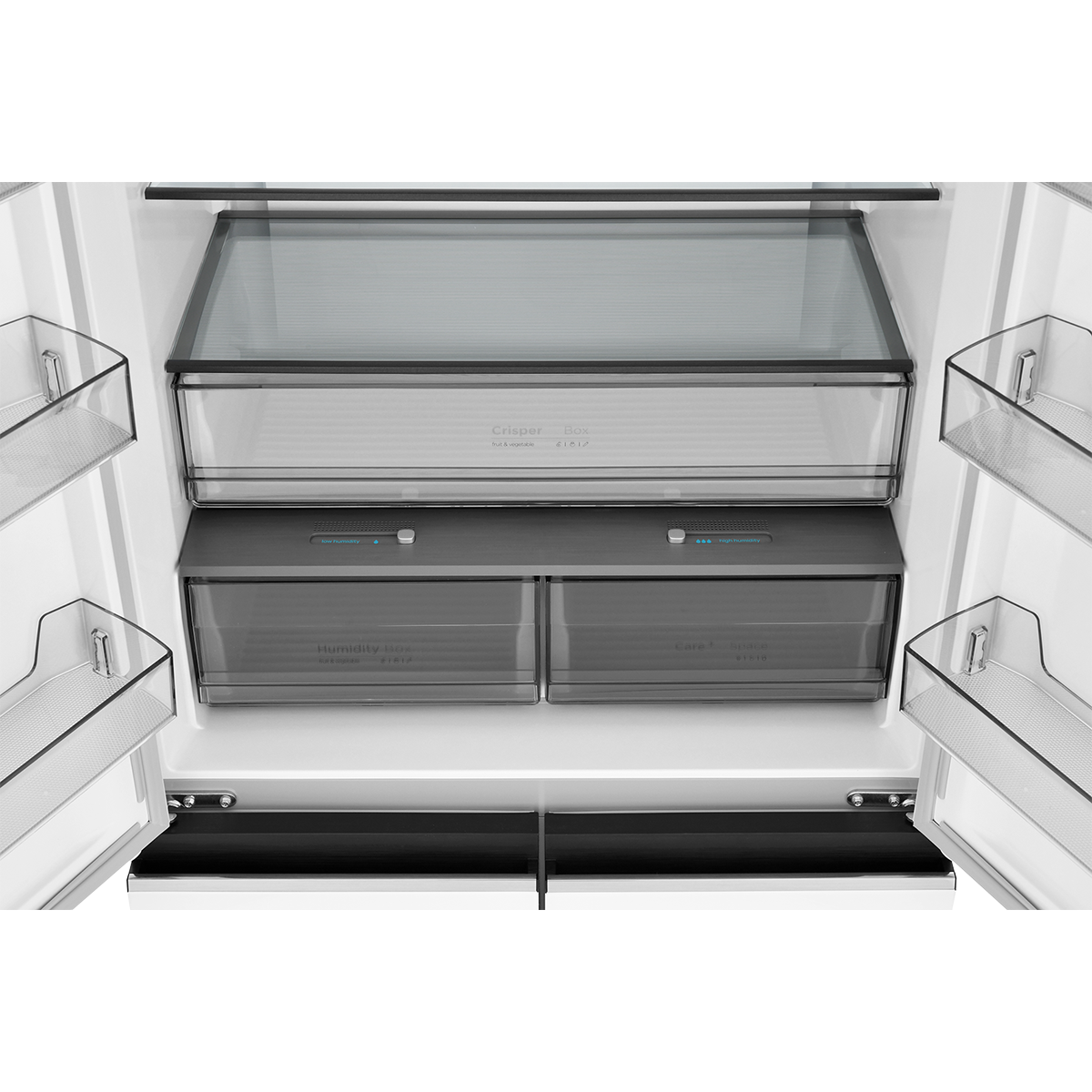 Холодильник Cross Door ZUGEL ZRCD430W, белое стекло