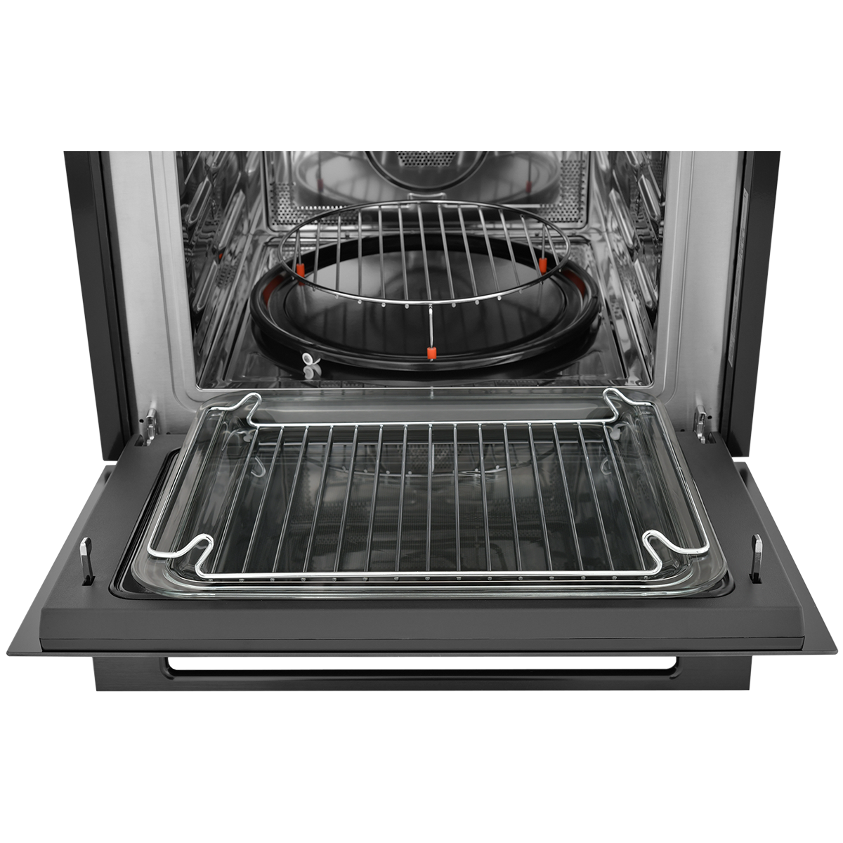 картинка Встраиваемый компактный духовой шкаф с СВЧ ZUGEL ZOE610B, черный