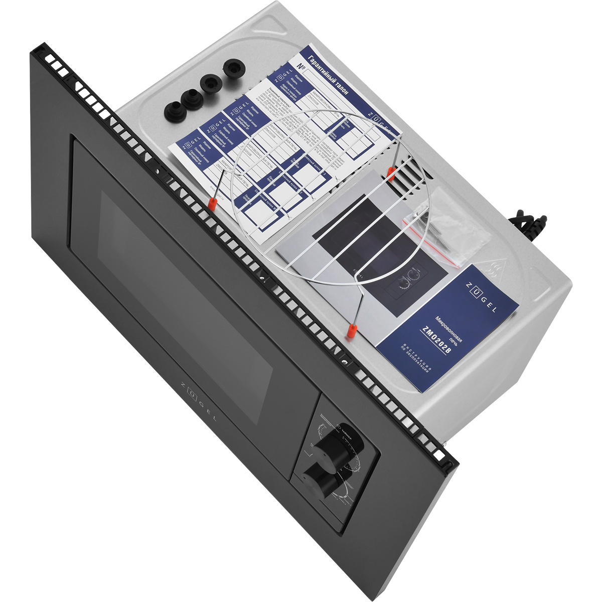 картинка Встраиваемая микроволновая печь ZUGEL ZMO202B, черная