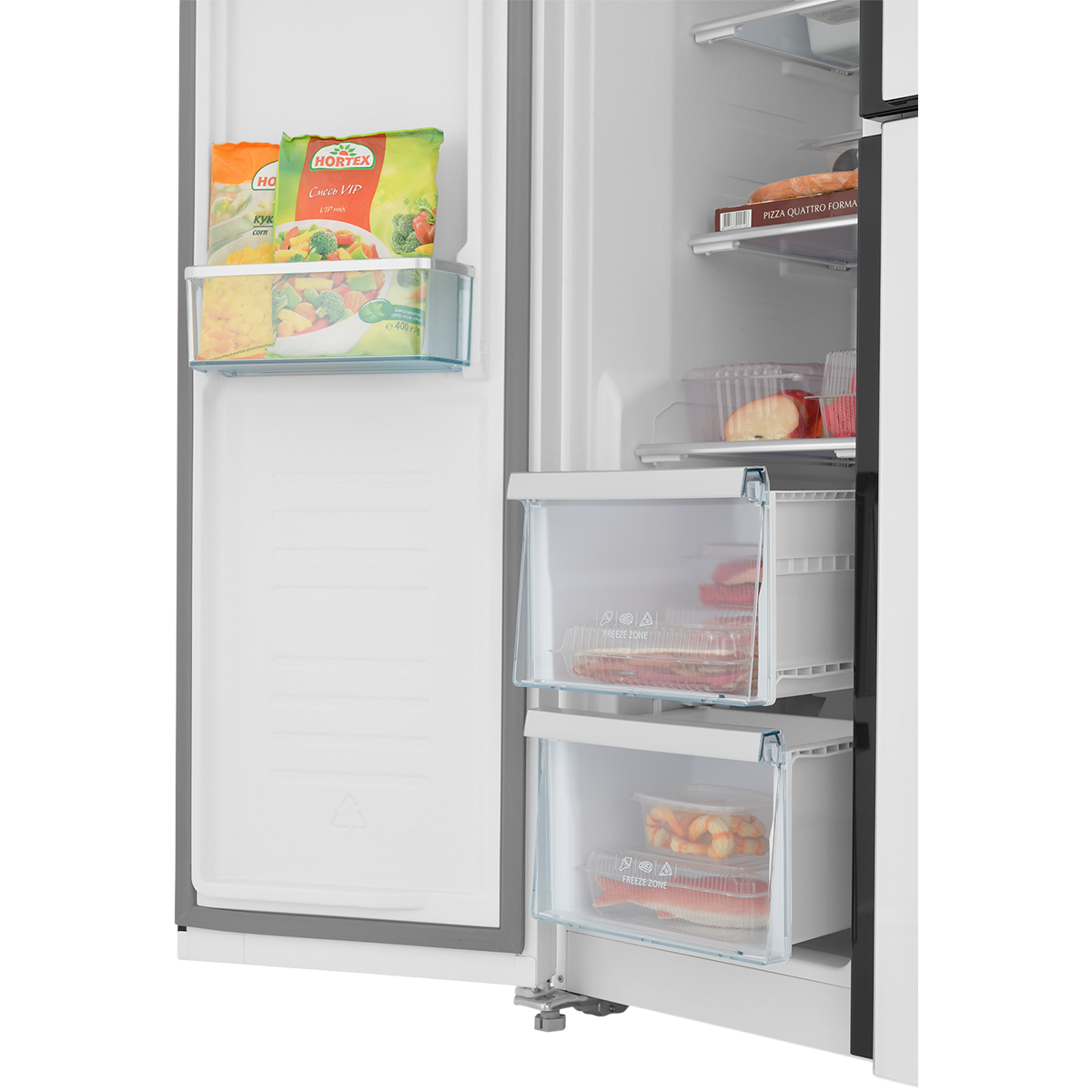 картинка Холодильник T-Door ZUGEL ZRTD459GW, белое стекло