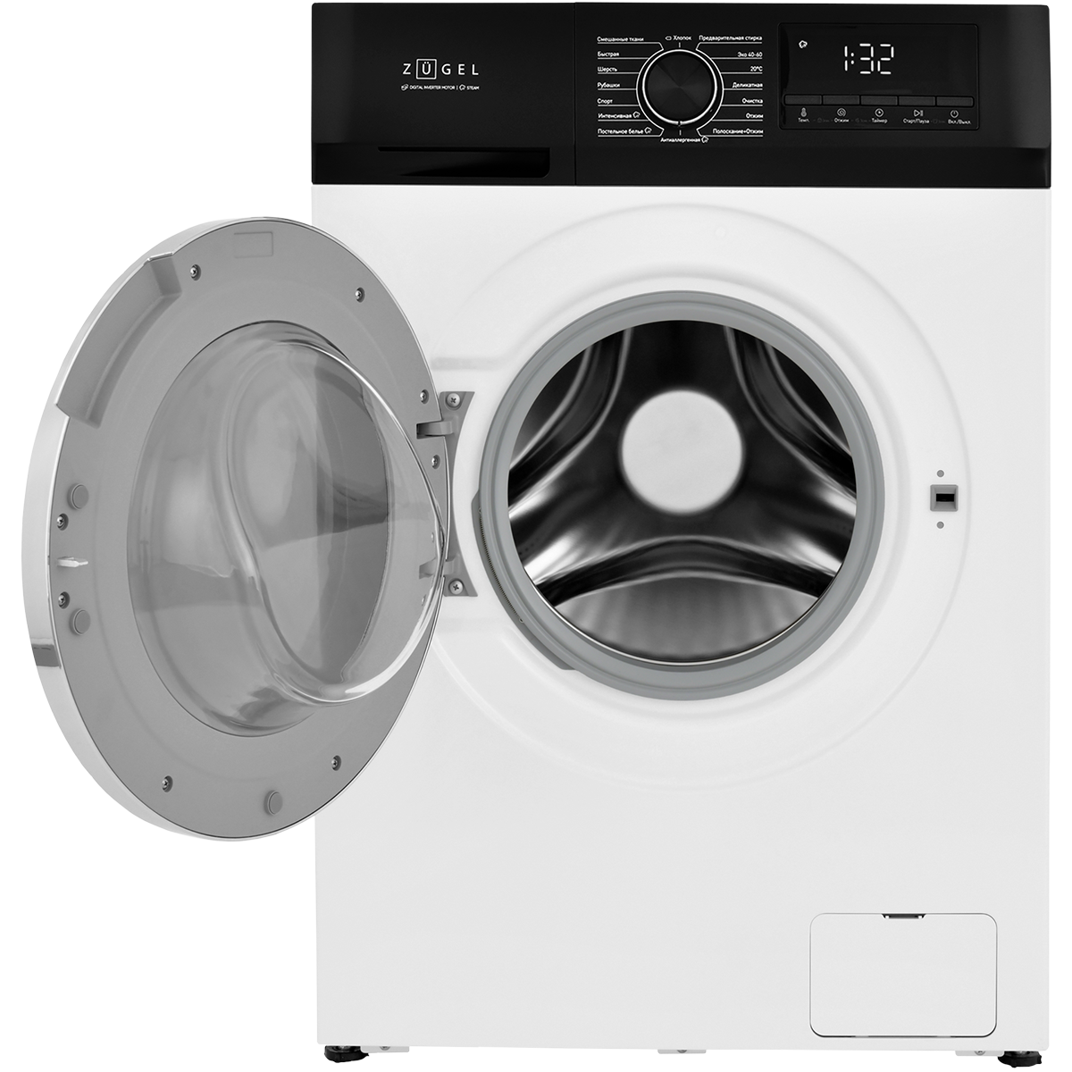 Стиральная машина узкая ZUGEL ZWS8140I Inverter Steam, белая