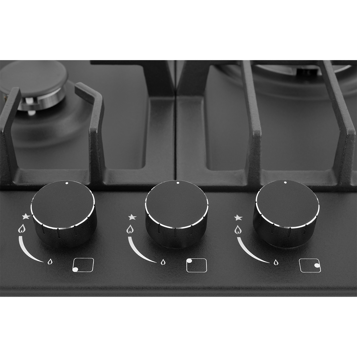картинка Встраиваемая газовая варочная панель ZUGEL ZGH450B, черная матовая