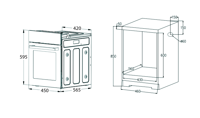 картинка Встраиваемый электрический духовой шкаф ZUGEL ZOE604B, черный