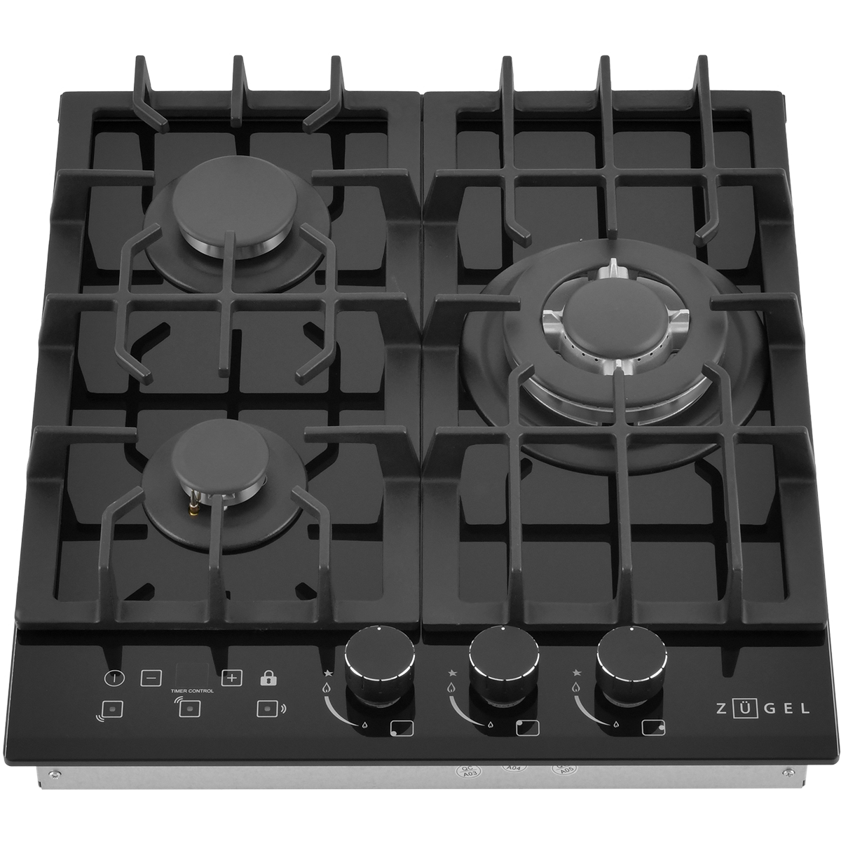 картинка Встраиваемая газовая варочная панель ZUGEL ZGH450X, черная