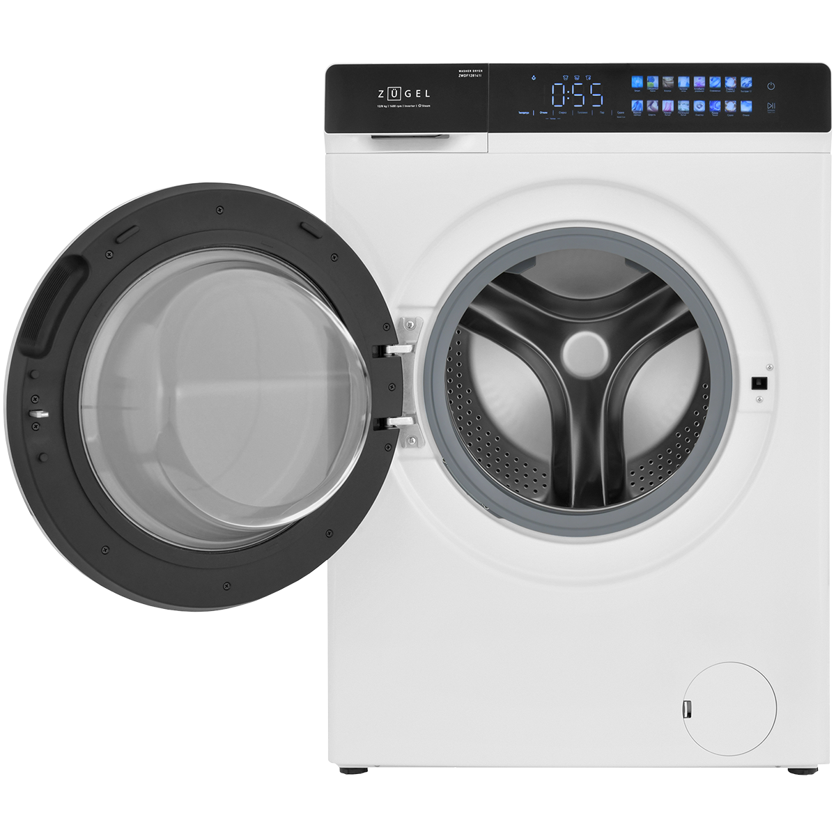 картинка Стирально-сушильная машина ZUGEL ZWDF128141I Inverter Steam, белая