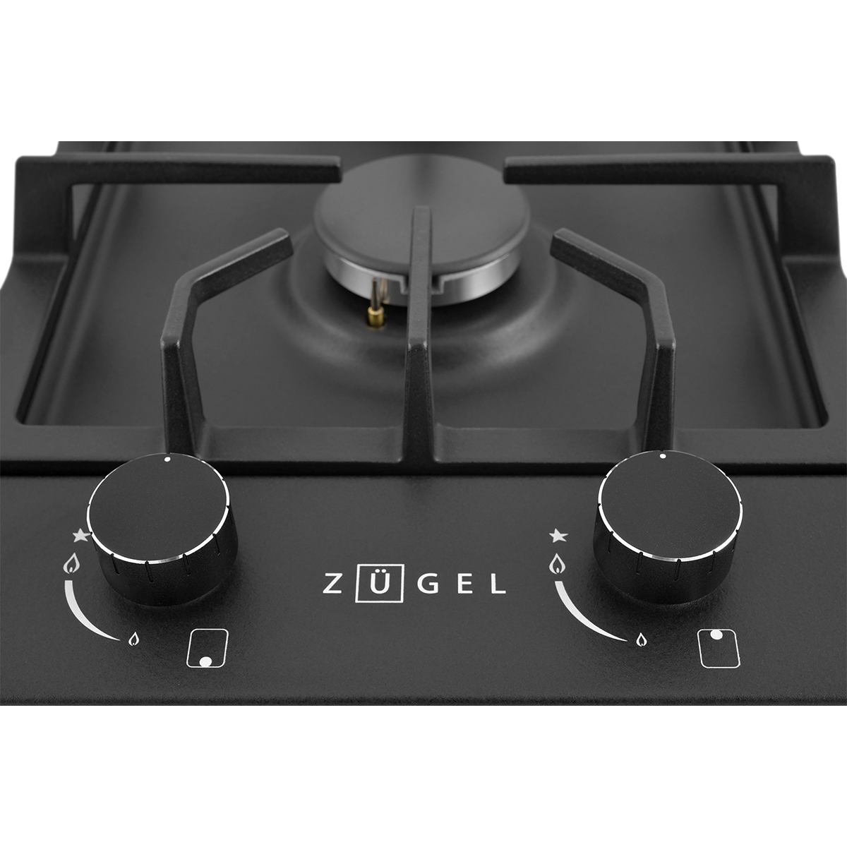 картинка Встраиваемая газовая варочная панель ZUGEL ZGH290B, черная матовая