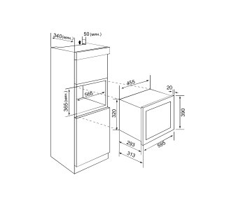 картинка Встраиваемая микроволновая печь ZUGEL ZMO202B, черная