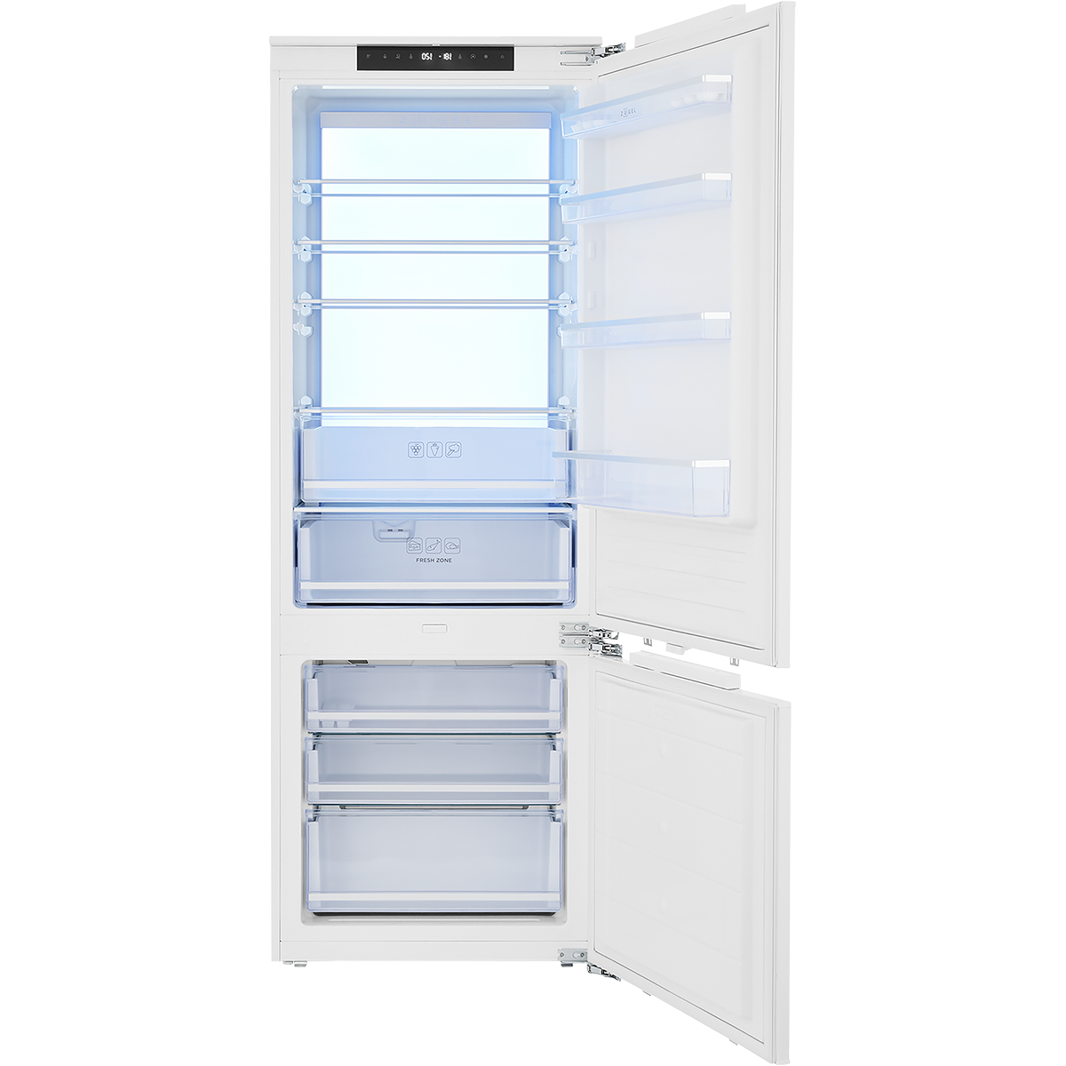 картинка Встраиваемый двухкамерный холодильник ZUGEL ZRI2070FNF (Full No Frost, Inverter)