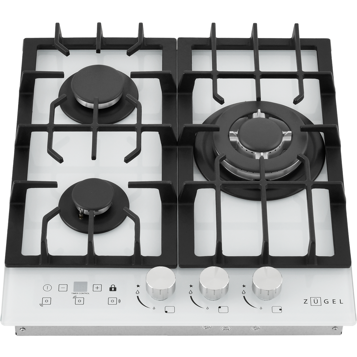 картинка Встраиваемая газовая варочная панель ZUGEL ZGH450W, белая
