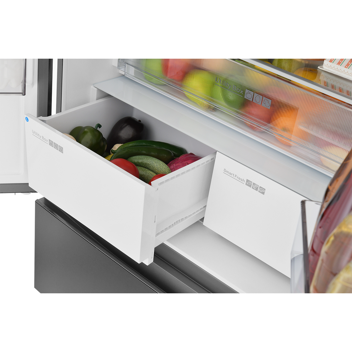 картинка Холодильник полувстраиваемый ZUGEL ZRFDI470XB, чёрная сталь