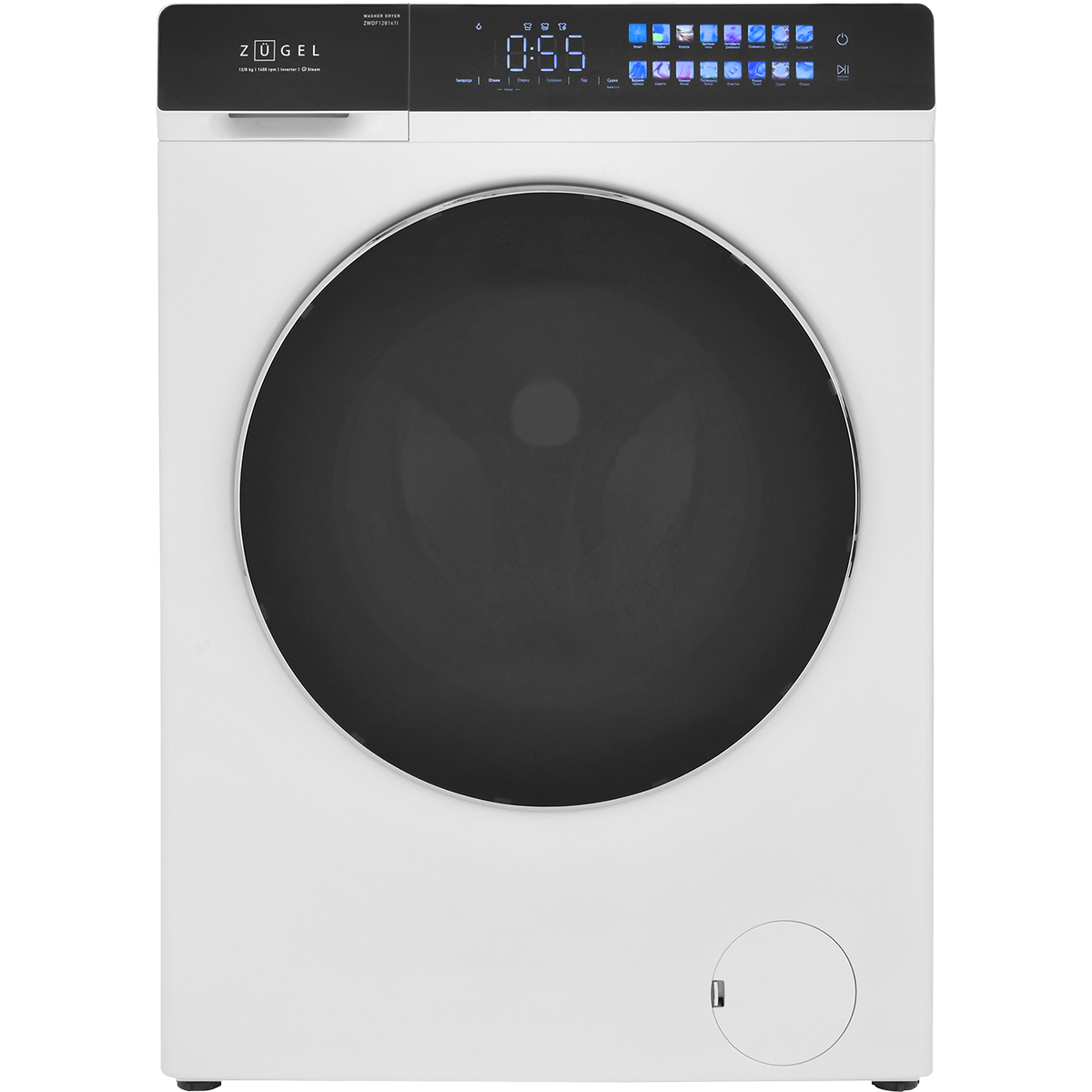 картинка Стирально-сушильная машина ZUGEL ZWDF128141I Inverter Steam, белая