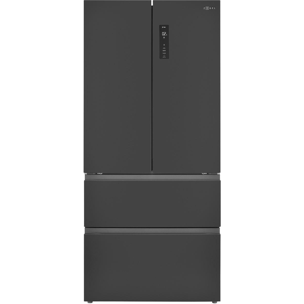 картинка Холодильник полувстраиваемый ZUGEL ZRFDI470XB, чёрная сталь
