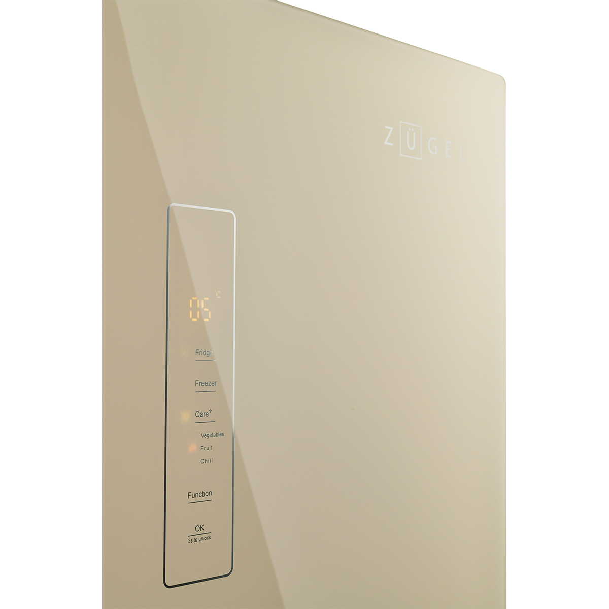 картинка Холодильник Cross Door ZUGEL ZRCD430C, бежевое стекло