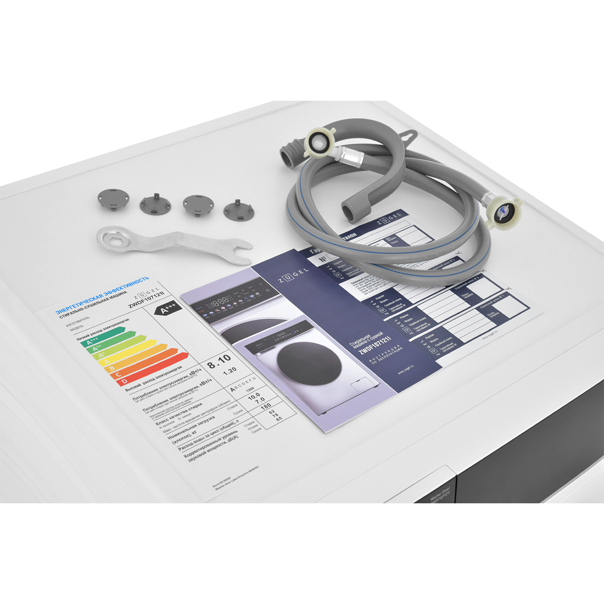 картинка Стирально-сушильная машина ZUGEL ZWDF107121I Inverter DD Steam, белая