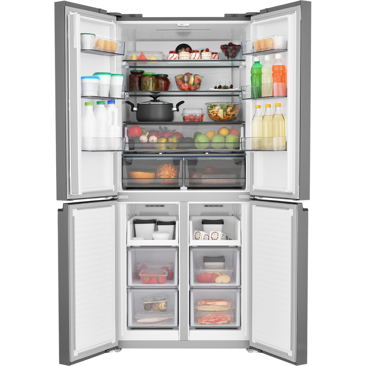 картинка Холодильник Cross Door ZUGEL ZRCD430C, бежевое стекло