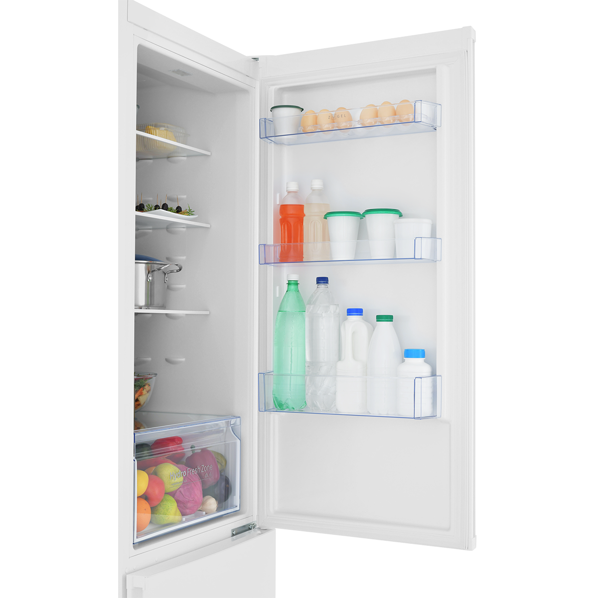 картинка Холодильник комбинированный ZUGEL ZRFB2BNFW, белый металл