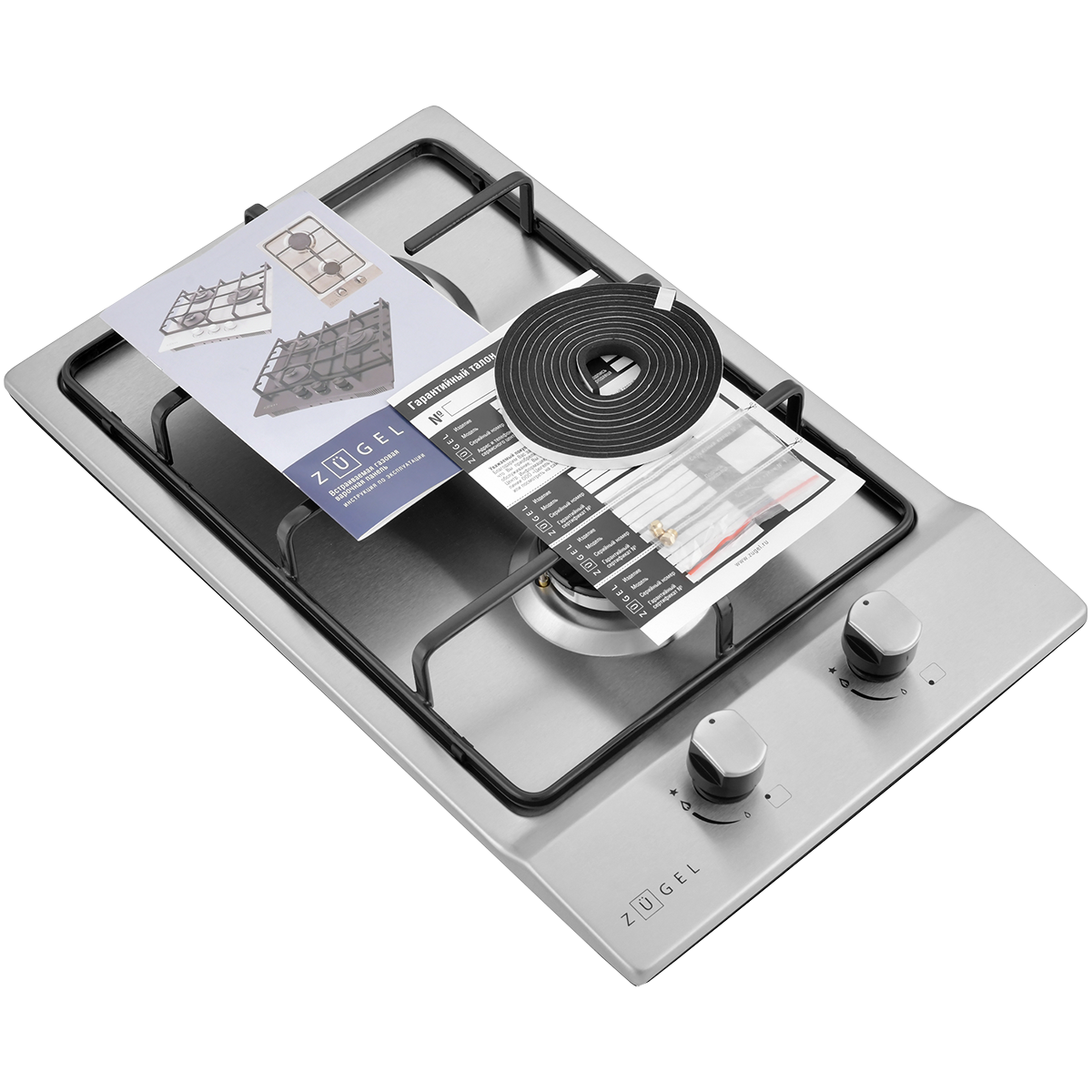 картинка Встраиваемая газовая варочная панель ZUGEL ZGH293X, нерж. сталь