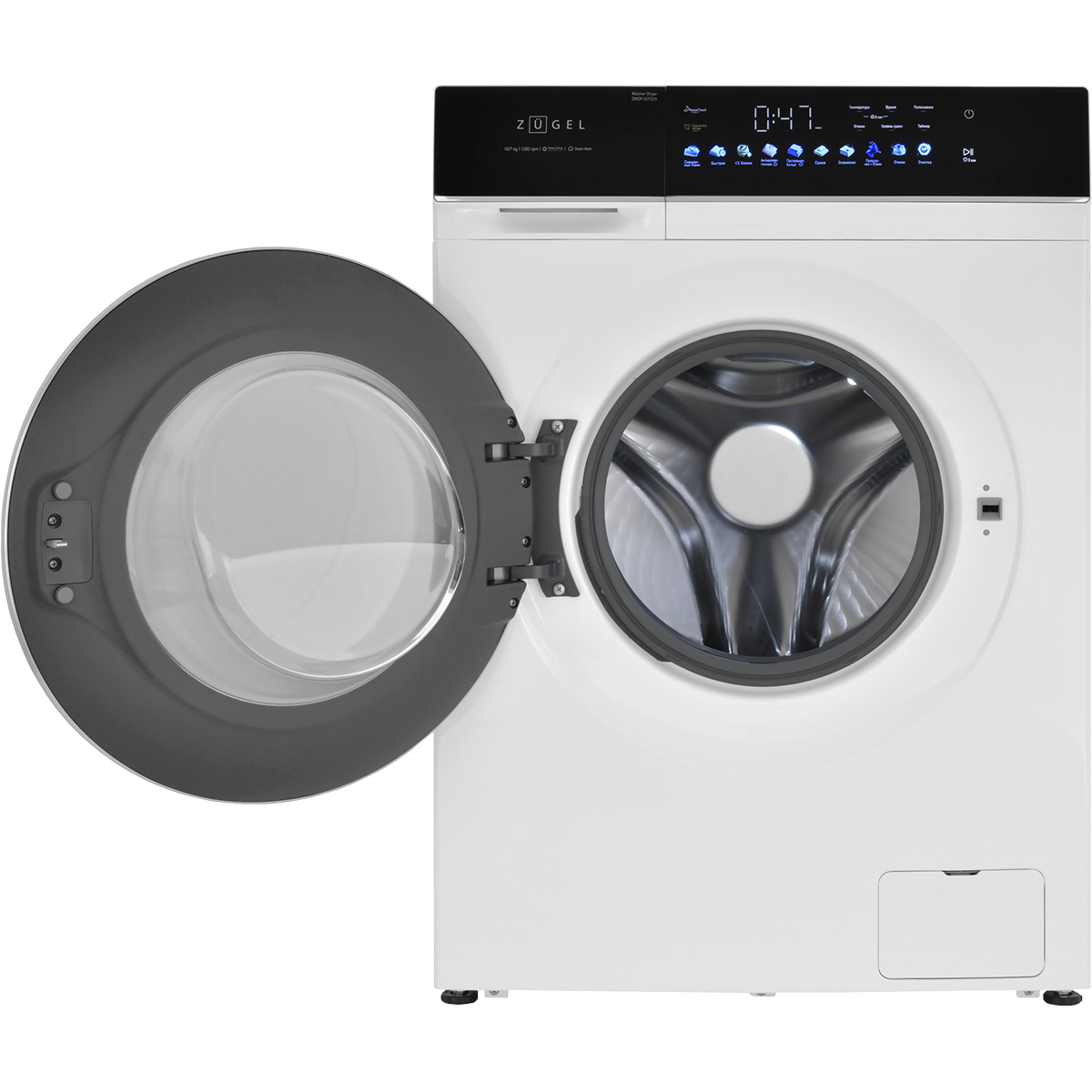 Стирально-сушильная машина ZUGEL ZWDF107121I Inverter DD Steam, белая