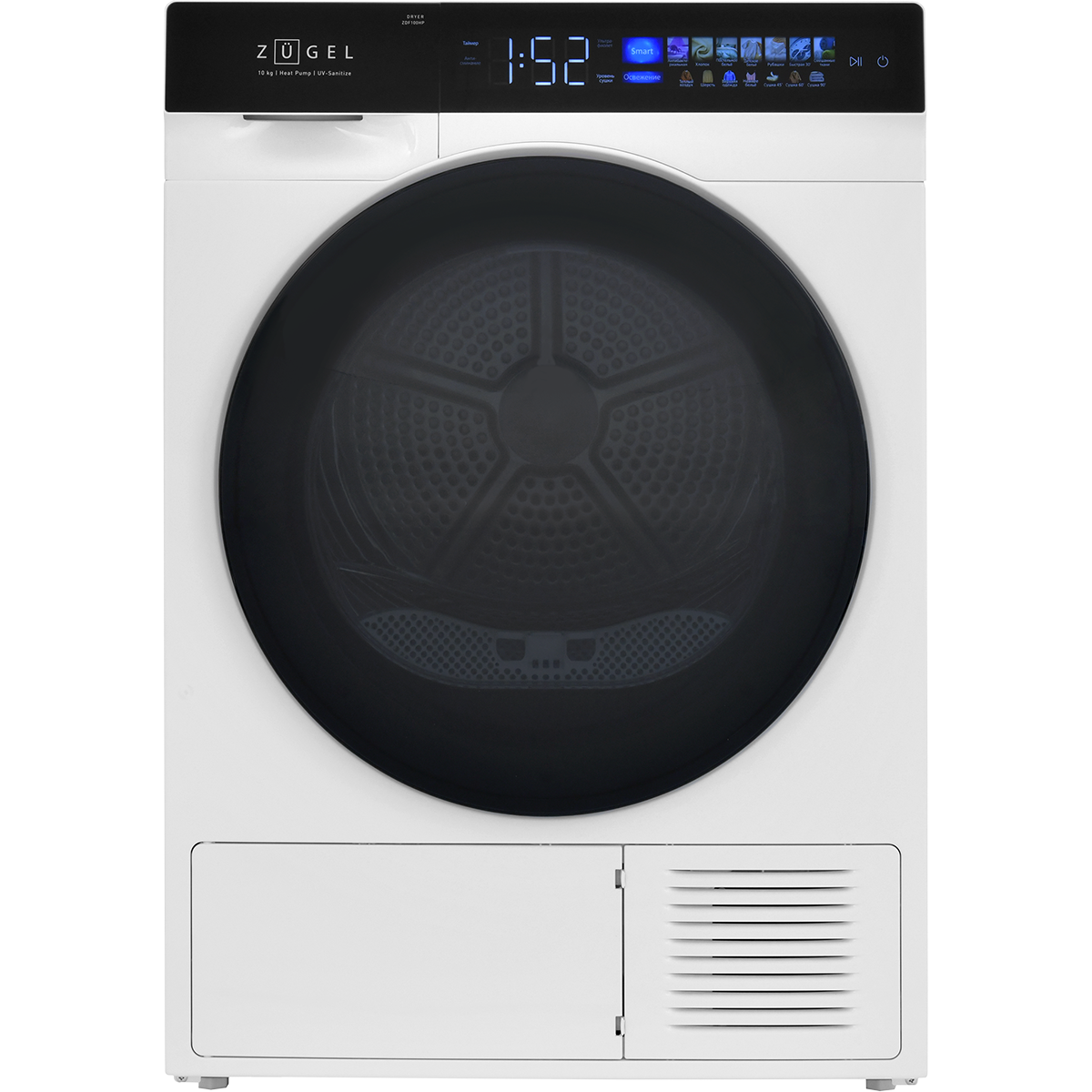 картинка Сушильная машина ZUGEL ZDF100HP Heat Pump, белая