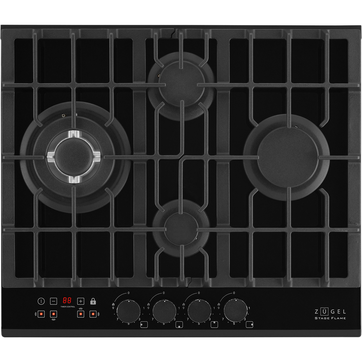 картинка Встраиваемая газовая варочная панель ZUGEL ZGH600X, черная