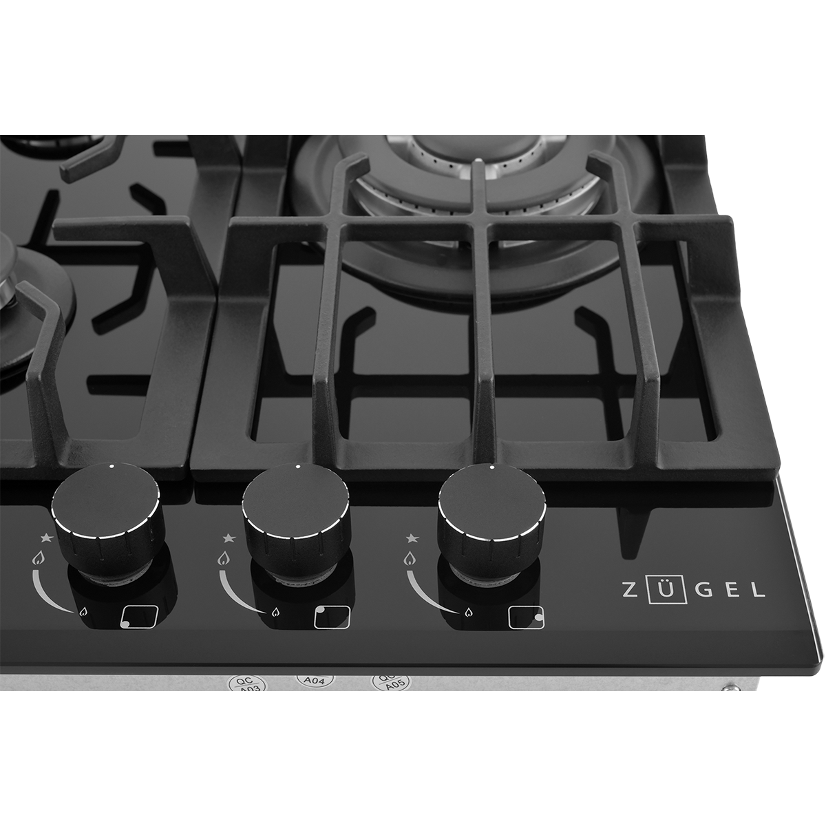 картинка Встраиваемая газовая варочная панель ZUGEL ZGH450X, черная