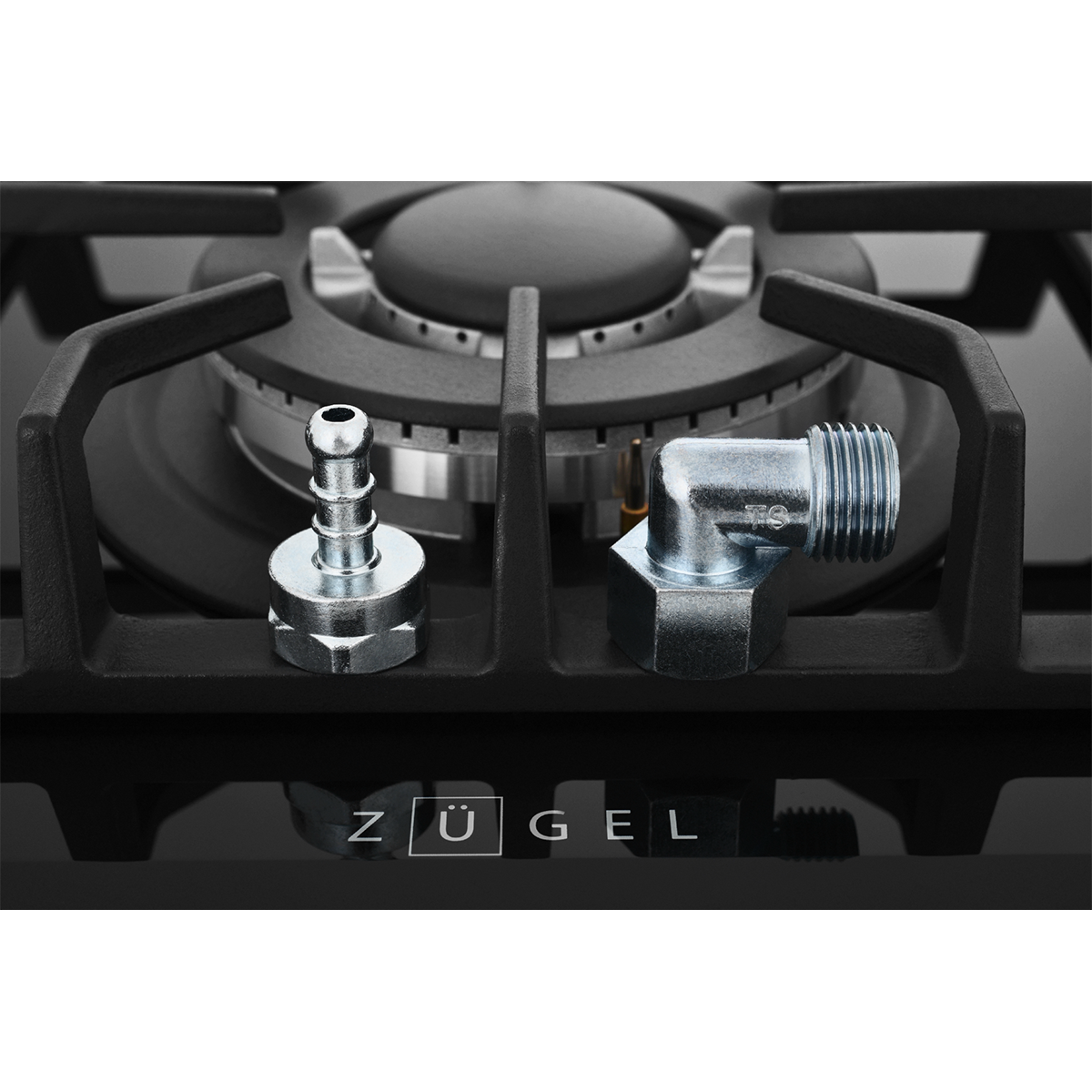 Встраиваемая газовая варочная панель ZUGEL ZGH601B, черная
