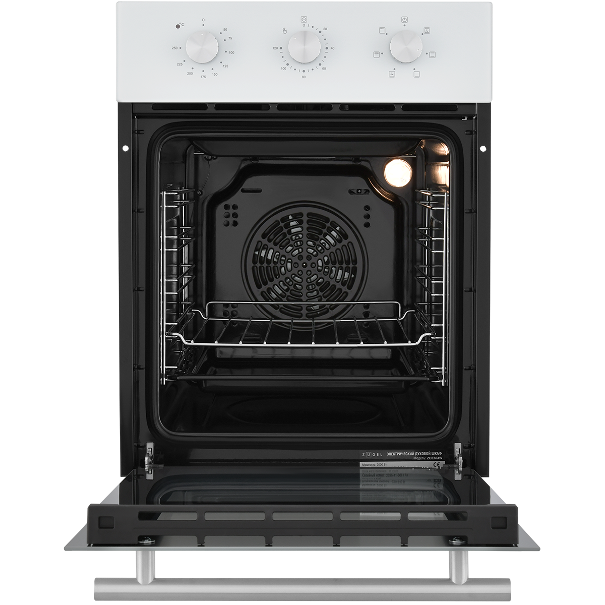 картинка Встраиваемый электрический духовой шкаф ZUGEL ZOE604W, белый