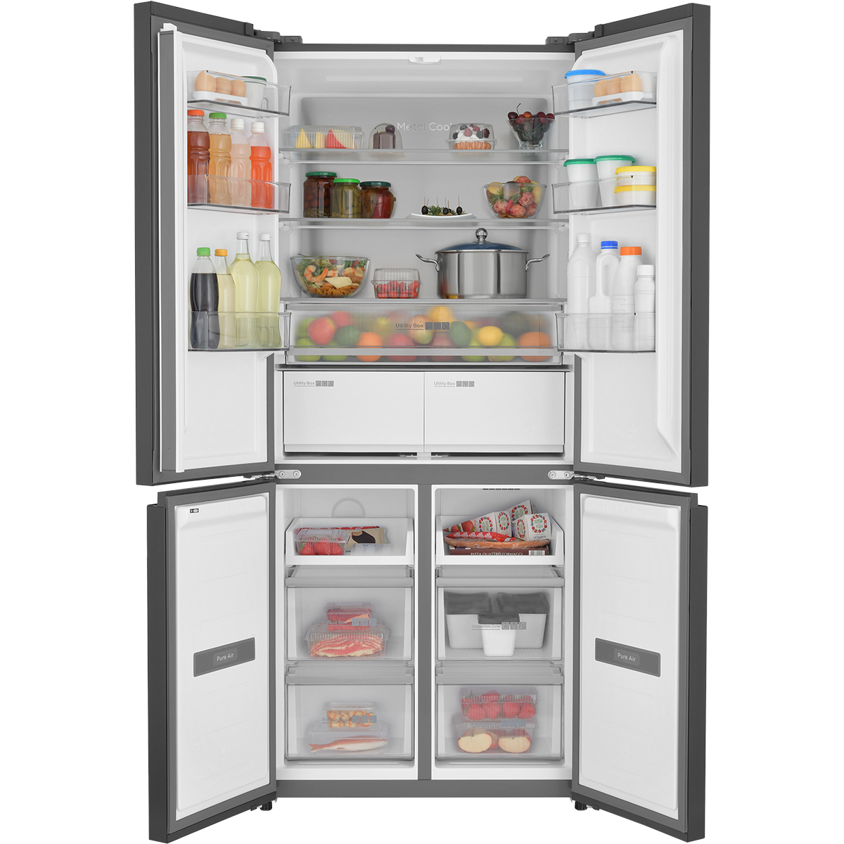 картинка Холодильник полувстраиваемый ZUGEL ZRCDI456XB, чёрная сталь