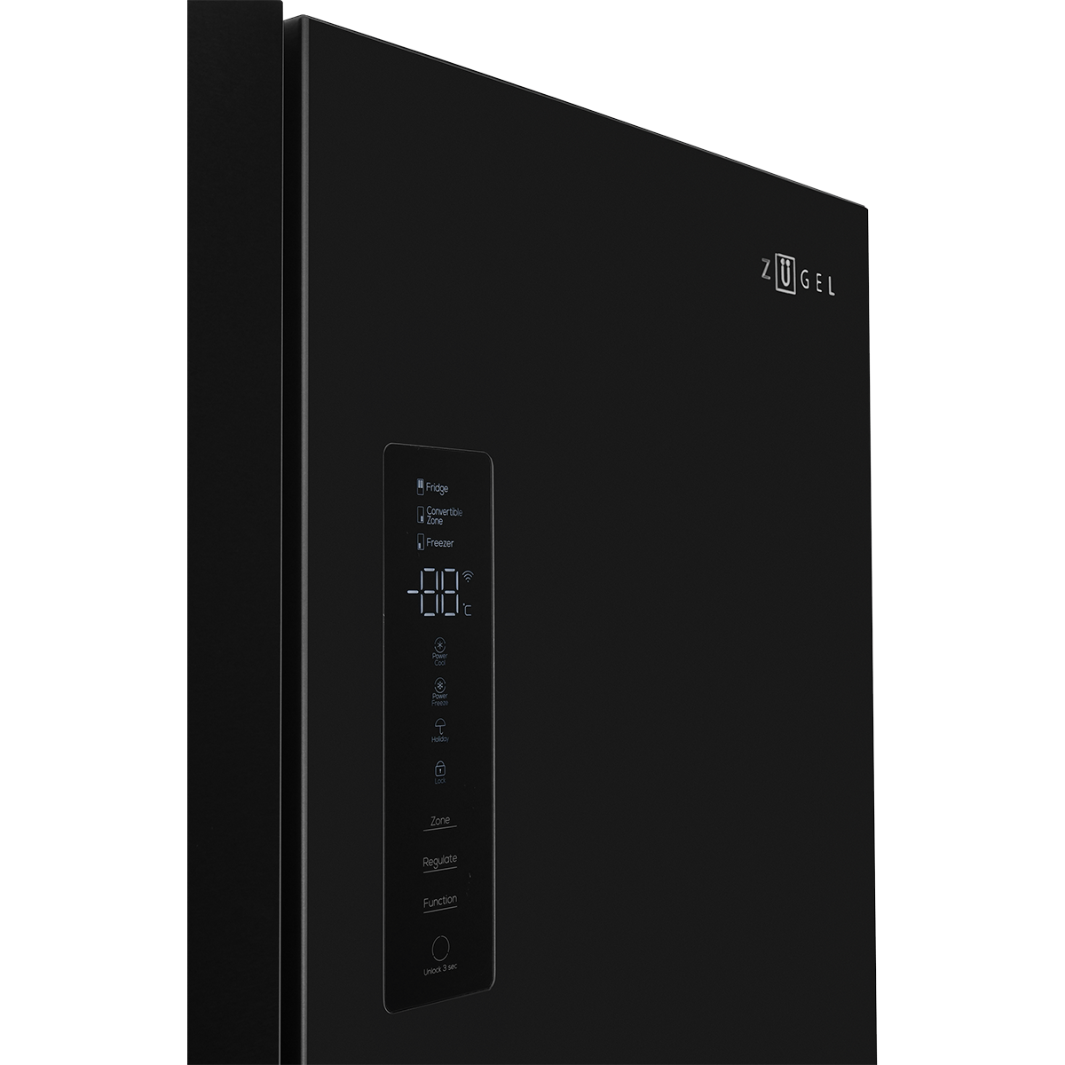 картинка Холодильник полувстраиваемый ZUGEL ZRCDI456XB, чёрная сталь