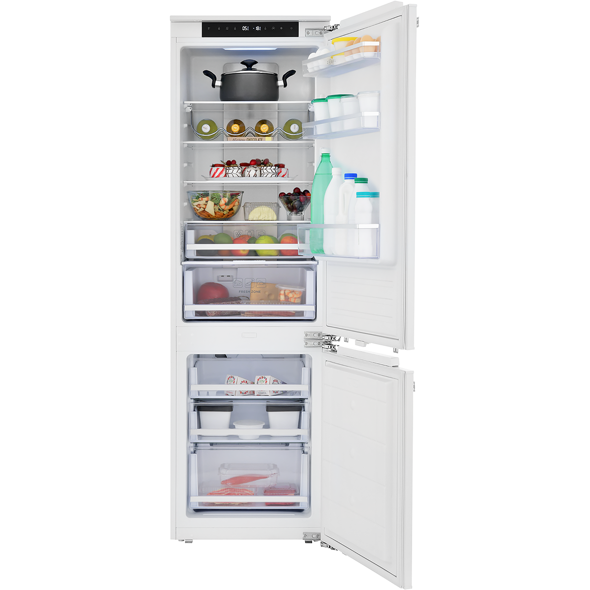 картинка Встраиваемый двухкамерный холодильник ZUGEL ZRI1760FNF (Full No Frost, Inverter)