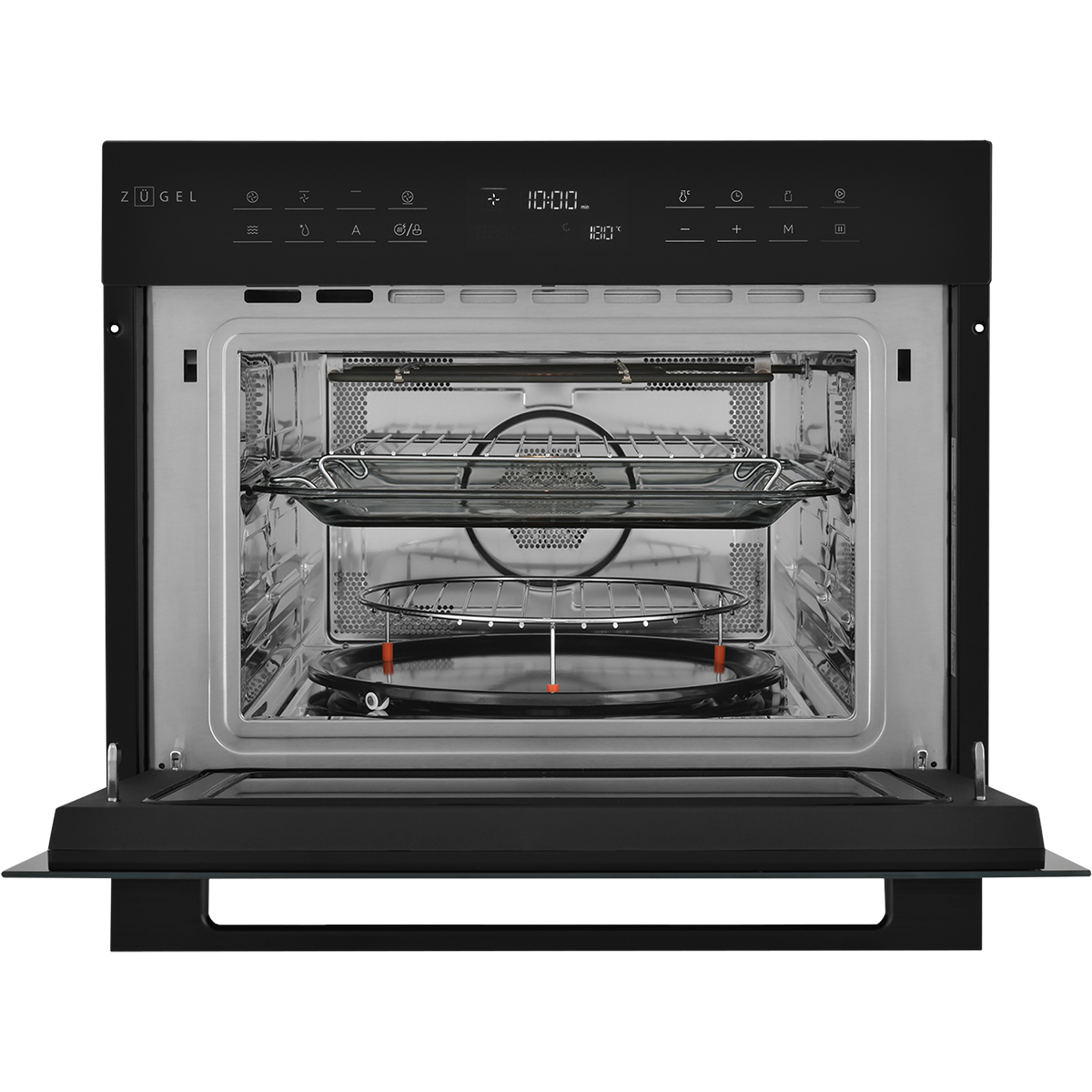 картинка Встраиваемый компактный духовой шкаф с СВЧ ZUGEL ZOE610B, черный