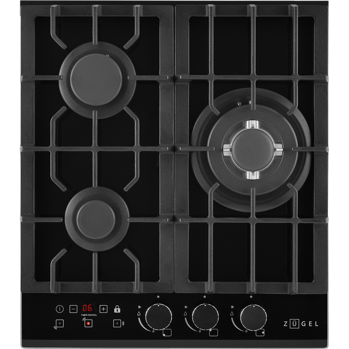 картинка Встраиваемая газовая варочная панель ZUGEL ZGH450X, черная