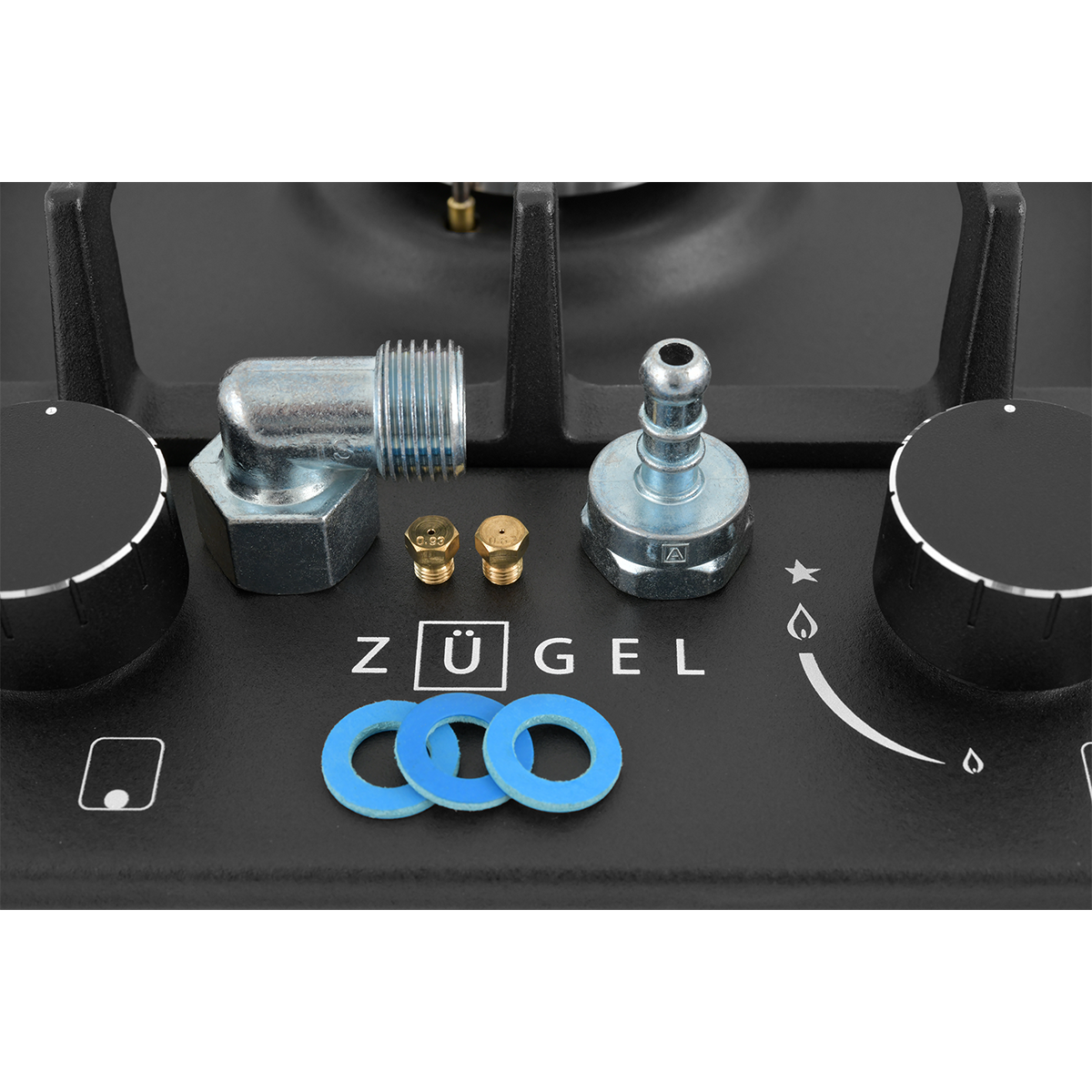 картинка Встраиваемая газовая варочная панель ZUGEL ZGH290B, черная матовая