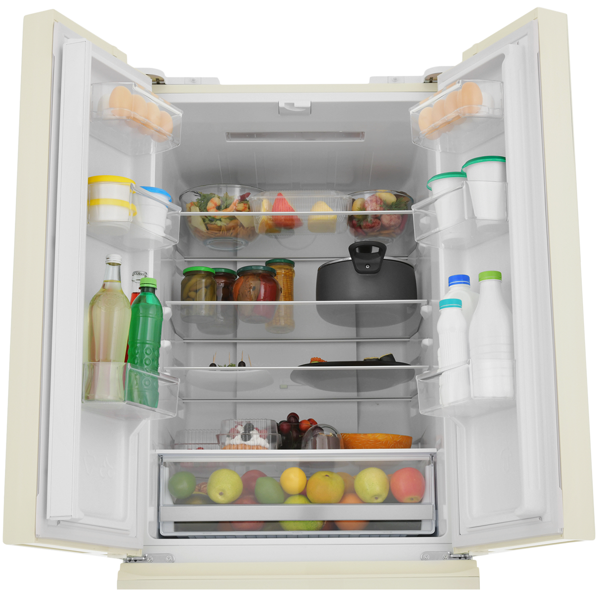 картинка Холодильник French Door ZUGEL ZRFD361C, бежевое стекло
