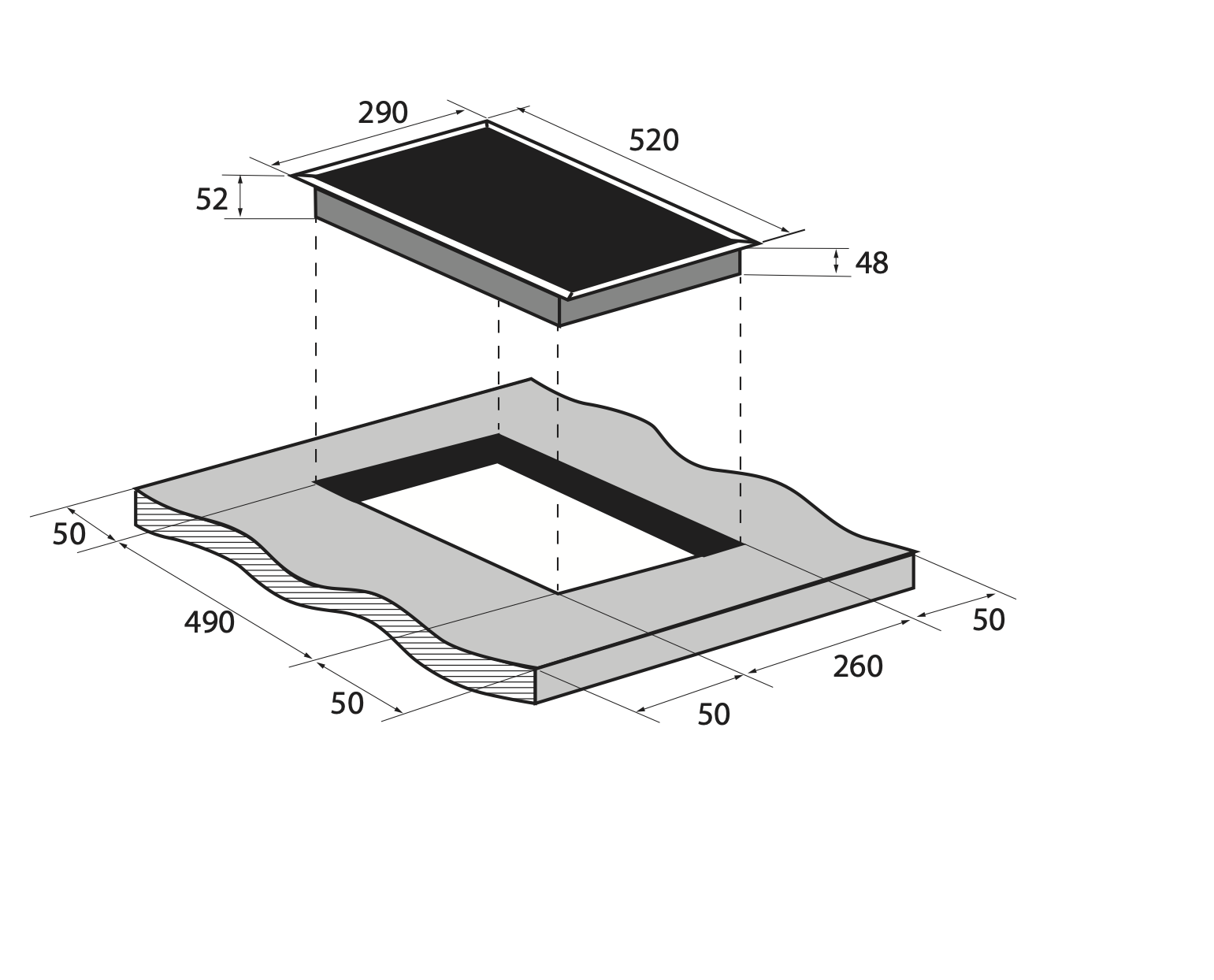 картинка Варочная панель стеклокерамическая ZUGEL ZEH290C, черная