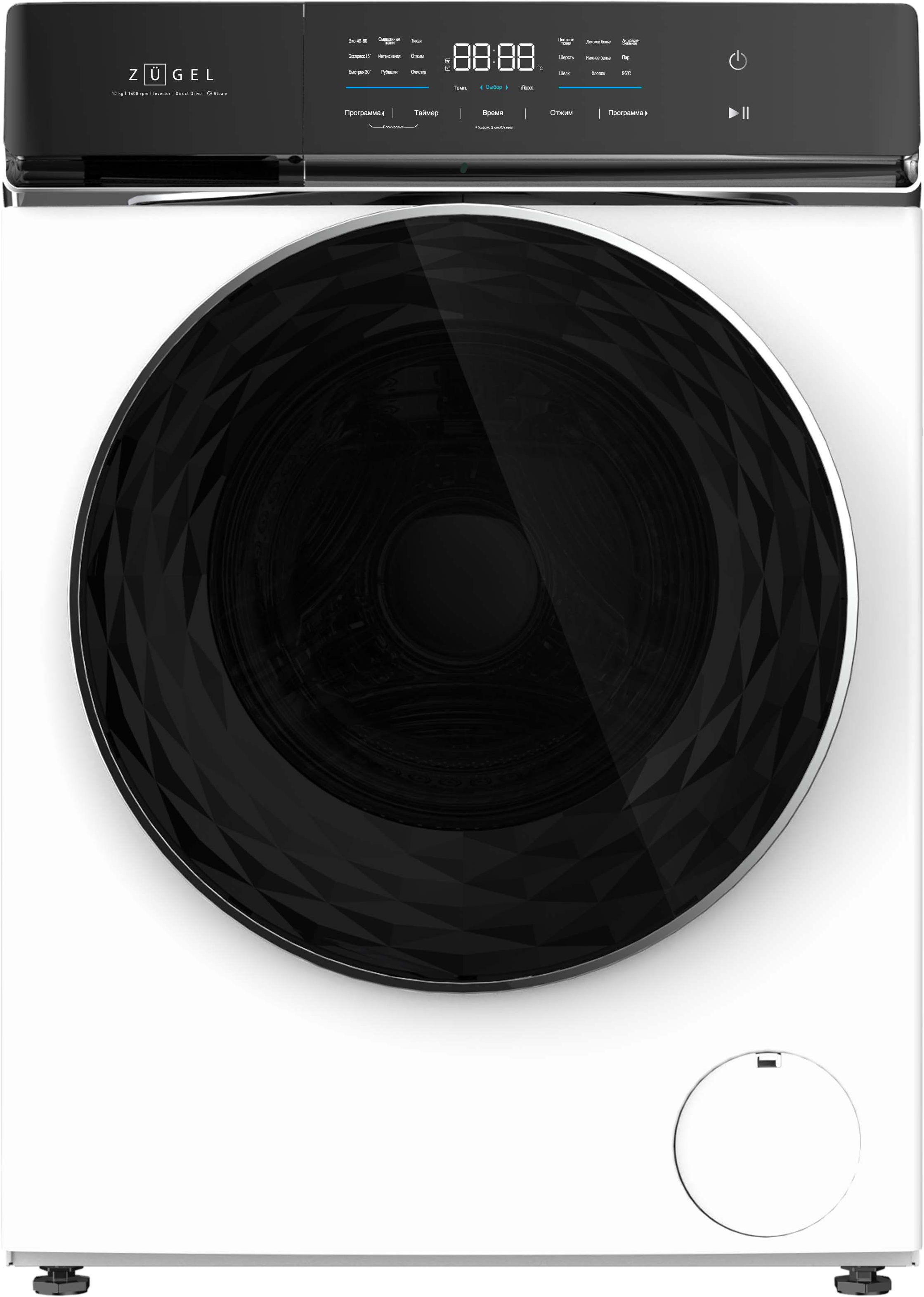 картинка Стиральная машина ZUGEL ZWF10141I Inverter Steam, белая